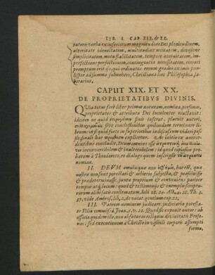 Caput XIX. Et XX. De Proprietatibus Divinis.