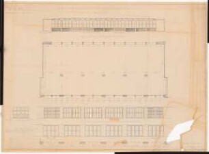 Reichsluftfahrtministerium, Berlin: Ausstellungsraum L4 (EG): Grundriss, Ansichten 1:50