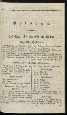 Hof-Staat Sr. Majestät des Königs