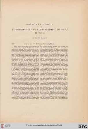 Urkunden und Regesten aus der niederösterreichischen Landes-Bibliothek und dem Archiv zu Wien