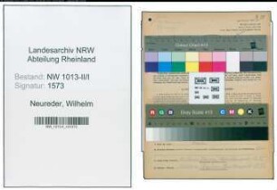 Entnazifizierung Wilhelm Neureder , geb. 08.05.1895 (Bahnmeister)