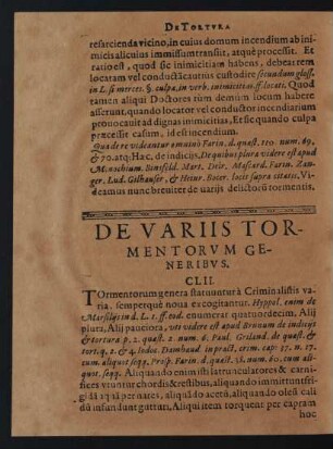 De Variis Tormentorum Generibus.