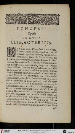 Synopsis operis de annis climactericis