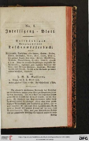 Intelligenzblätter
