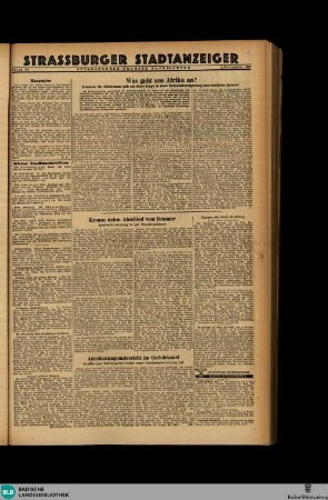 Straßburger neueste Nachrichten : amtliche Tageszeitung für das deutsche Elsass ; [...] ; Hauptausgabe Straßburg, Strassburger Stadtanzeiger