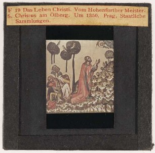 Meister von Hohenfurth: Leben Christi, Christus am Ölberg (eines der ältesten Farb-Kleinbilddias am Seminar, bestellt Mai 1944)
