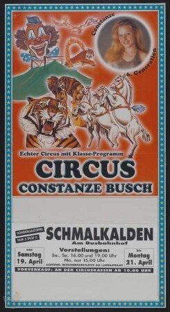 Circus Constanze Busch, Schmalkalden, ohne Jahr