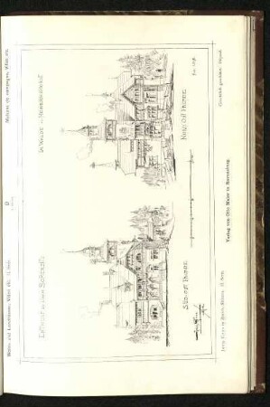 Tafel 9: Sommersitz im Walde zu Heinrichshorst bei Magdeburg: Südost-Fassade, Nordost- Fassade