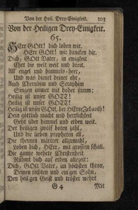 Von der Heiligen Drey-Einigkeit.