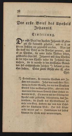 Der erste Brief des Apostels Johannis