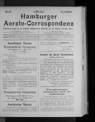 No. 18. 4. Mai 1913. 16. Jahrgang.