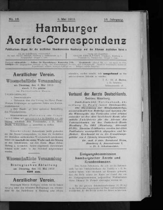 No. 18. 4. Mai 1913. 16. Jahrgang.