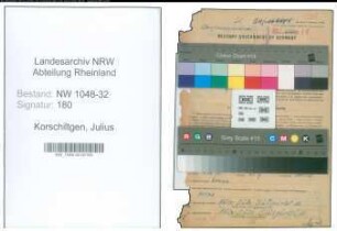 Entnazifizierung Julius Korschiltgen , geb. 26.07.1886 (Beamter)