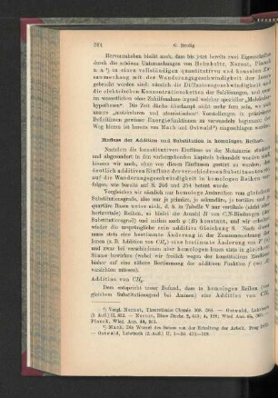 Einfluss der Addition und Substitution in homologen Reihen