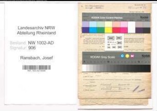 Entnazifizierung Josef Ransbach, geb. 13.02.1901 (Verw.Angest.)