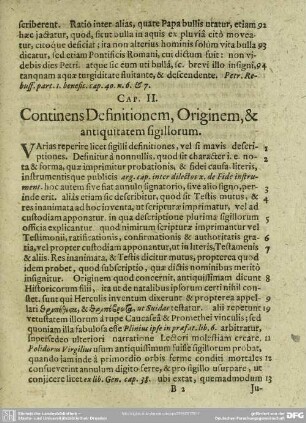 Cap. II. Continens Definitionem, Originem, & antiquitatem sigillorum