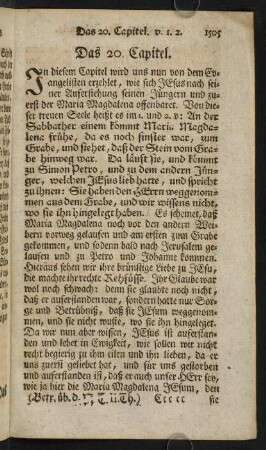 1505-1546, Das 20 Capitel