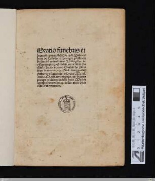 Oratio funebris in officio exsequiarum Eberhardi ducis in Württemberg