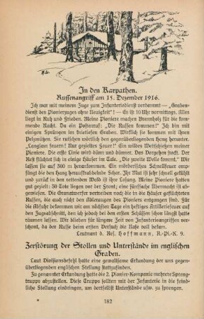 Zerstörung der Stollen und Unterstände im englischen Graben.
