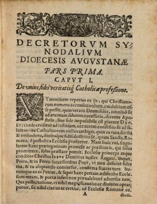 Decreta Synodalia Dioeces. Avgvst. : Praesidente Rmo. Et Illmo. Principe ac Domino D. Henrico Episcopo Augustano, Augustae Anno Domini M.D.CX. Mense Octobri Promulgata
