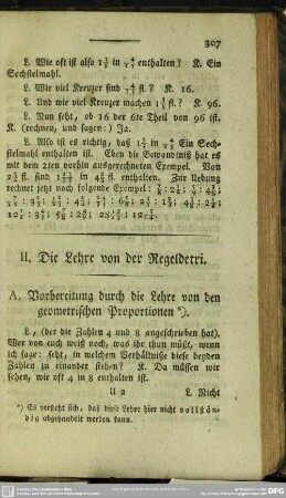 II. Die Lehre von der Regeldetri