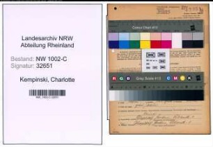 Entnazifizierung Charlotte Kempinski, geb. 08.04.1907 (Kassiererin)