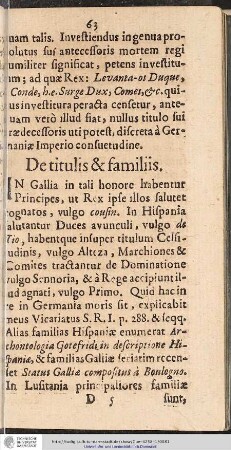 De titulis & familiis.