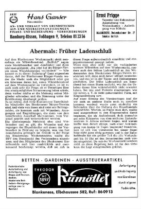 Abermals: Früher Ladenschluß