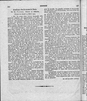 Académie des Sciences de Paris : Séance du Lundi 15 Mars 1820