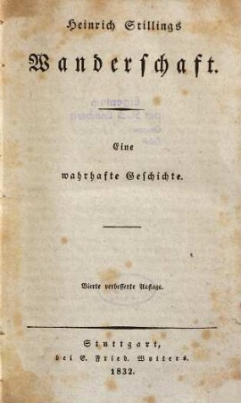 Heinrich Stillings Wanderschaft : eine wahrhafte Geschichte