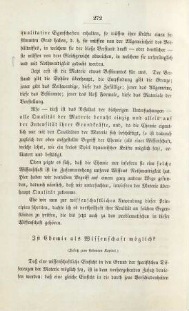 Ist Chemie als Wissenschaft möglich? (Zusatz zum siebenten Kapitel.)