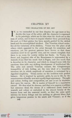 Chapter XV The Character of his Art