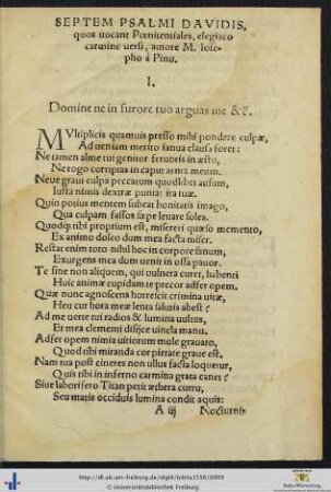 SEPTEM PSALMI DAVIDIS quos vocant Poenitentiales