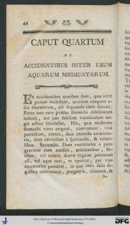 Caput Quartum. De Accidentibus Inter Usum Aquarium Medicatarum.