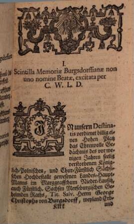 Destinata literaria et fragmenta lvsatica : d.i. Unternehmungen der Gelehrten, und gesamlete alte auch neue zur nieder-lausitzischen Historie und Gelehrsamkeit gehörige Stücke. [1],12. [1738]