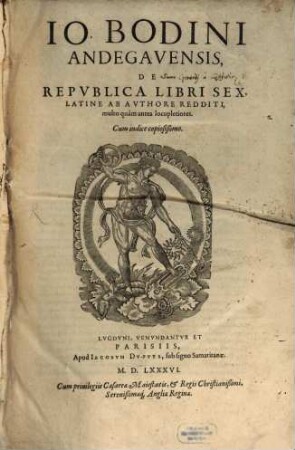 Io. Bodini Andegavensis, De Repvblica Libri Sex