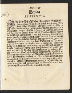 Beylag Sententia