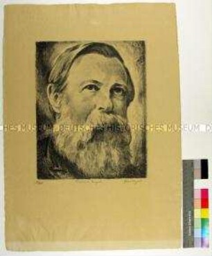 Porträt des Gesellschaftstheoretikers, Historikers und Revolutionärs Friedrich Engels