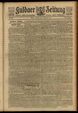 Dritte Ausgabe vom Samstag, den 01. Dezember 1906.