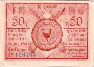 Notgeld der Stadt Füssen im Allgäu