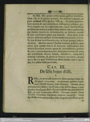 Cap. III. De Usu huius dicti