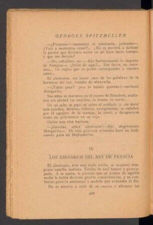 IV - Los emisarios del rey de Francia