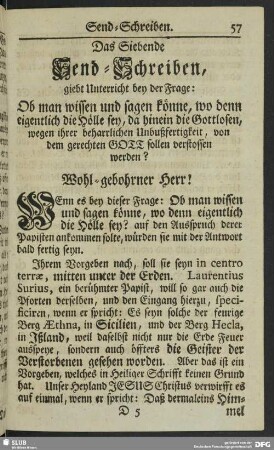 Das Siebende Send-Schreiben