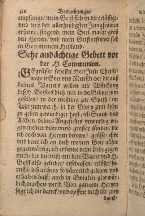 Sehr andächtige Gebett vor der H. Communion.