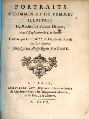 Portraits d'hommes et de femmes illustres