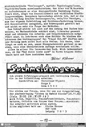 Suchmeldungen