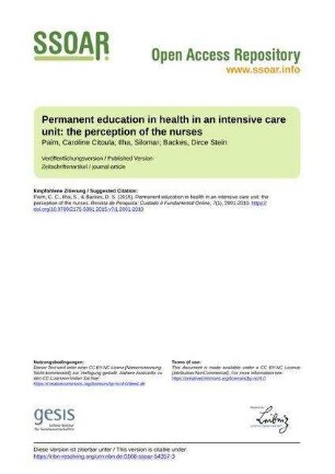 Permanent education in health in an intensive care unit: the perception of the nurses