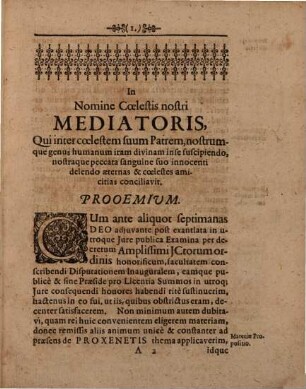 Disp. inaug. iur. de proxenetis et proxeneticis, vulgo Macklern und Macklerlohn