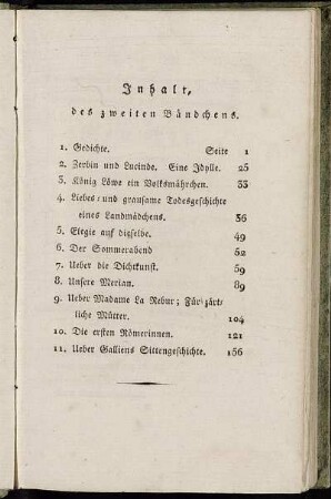 Inhalt, des zweiten Bändchens