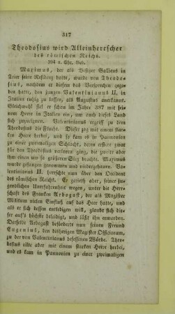 Theodosius wird Alleinherrscher